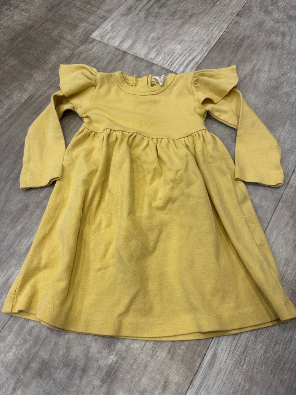 kate quinn Yellow Long Sleeve Flutter-Sleeve Dress